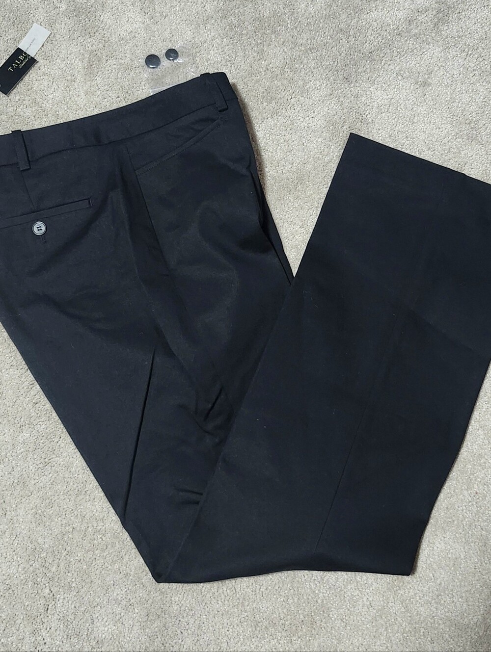 NWT Talbot's Signature Black Flat Front Classic Pants Cotton/Spandex Size 8